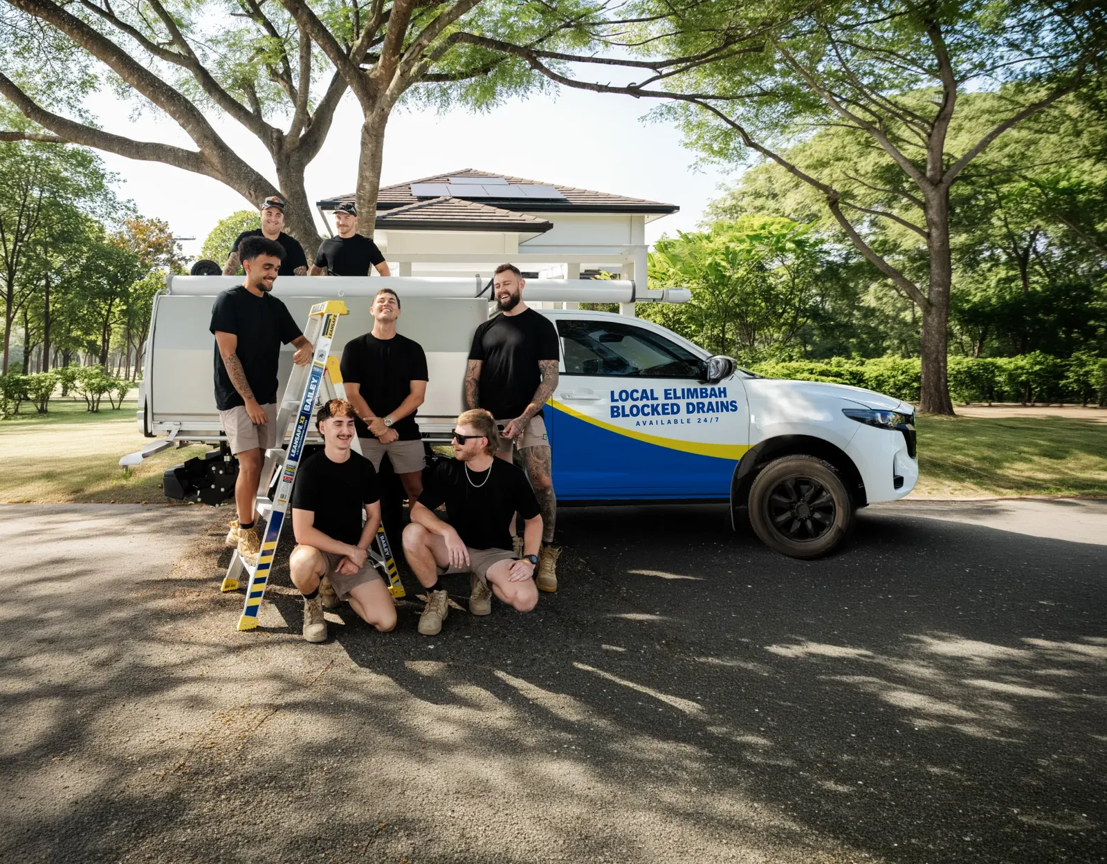 Local Elimbah Blocked Drains ute and team